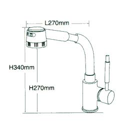 TAP 國產水龍頭-冷熱兩用廚房伸縮龍頭H-3082